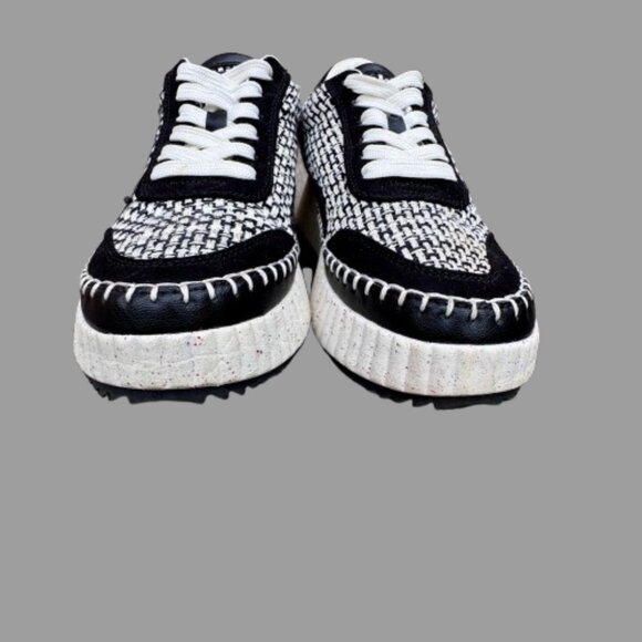 Universal Threads Persephone Platform Sneakers Womens Size 7 Black White Woven - Picture 2 of 12